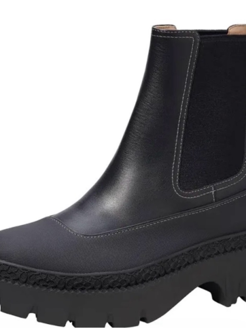 Coach Black Lug Sole Chelsea Ankle Boots